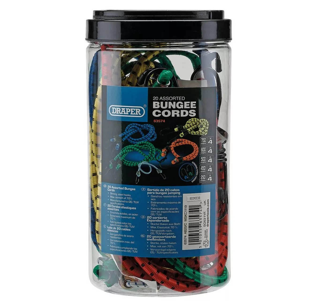 Assorted Bungee Cords 20pc
