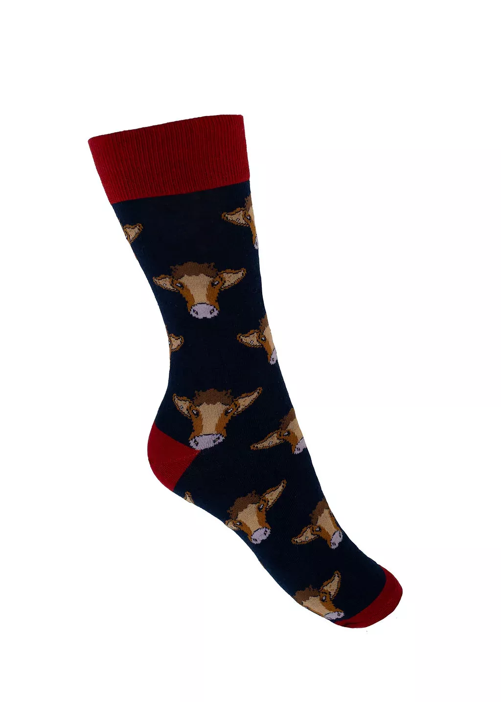 Crew Socks Navy Cow 7-11