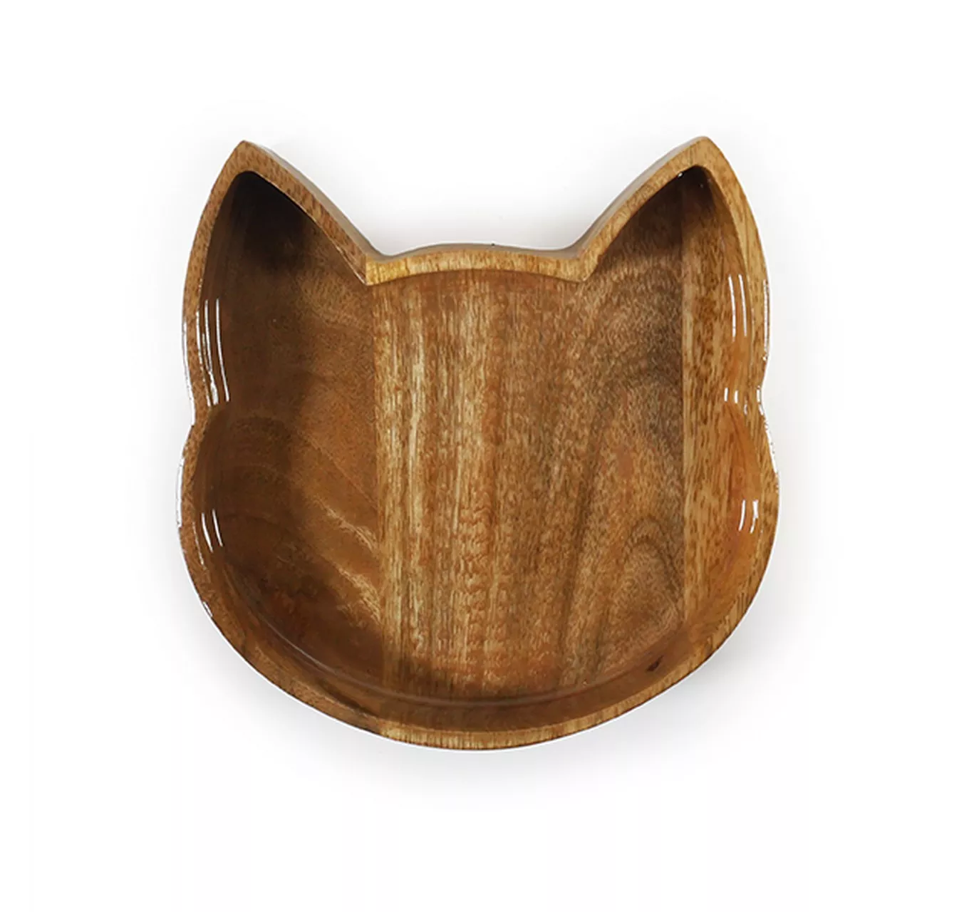 Wooden Cat Shaped Bowl 450ml