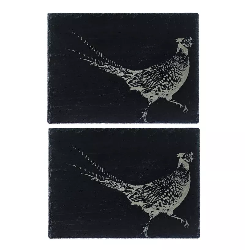 Selbrae 2 Slate Place Mats  - Pheasant