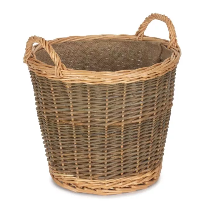Unpeeled Willow Log Basket 330mm dia