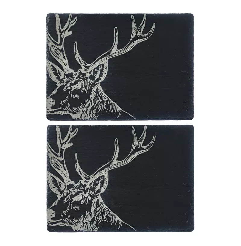 Selbrae 2 Slate Place Mats  - Stag