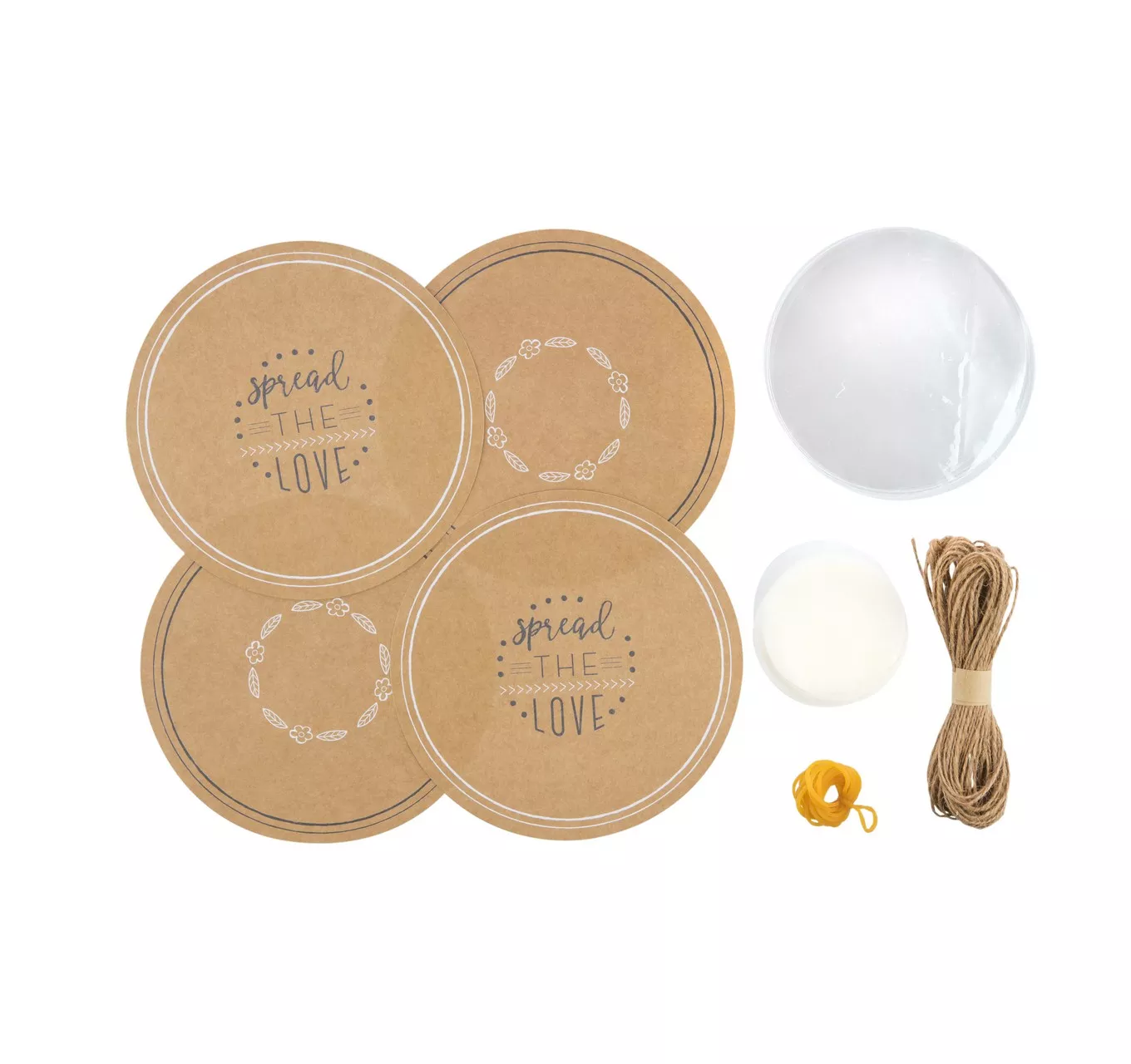 Kraft Jam Jar Cover Set 24pc