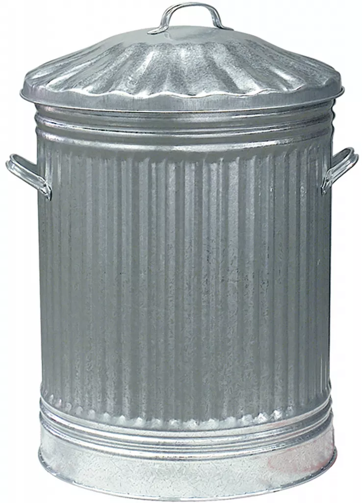 Galvanised Dustbin with Lid 18"