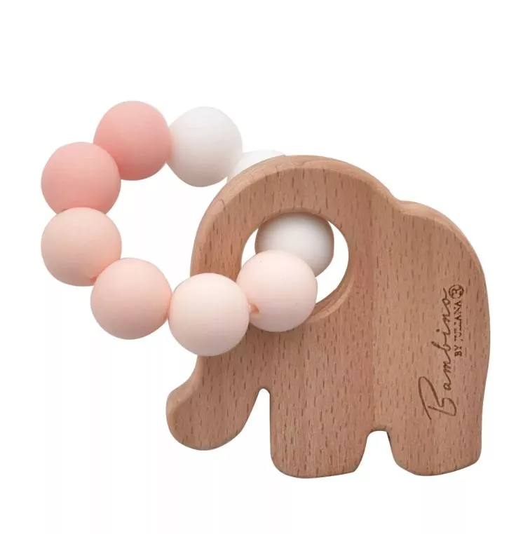 Bambino Elephant Teething Toy Pink