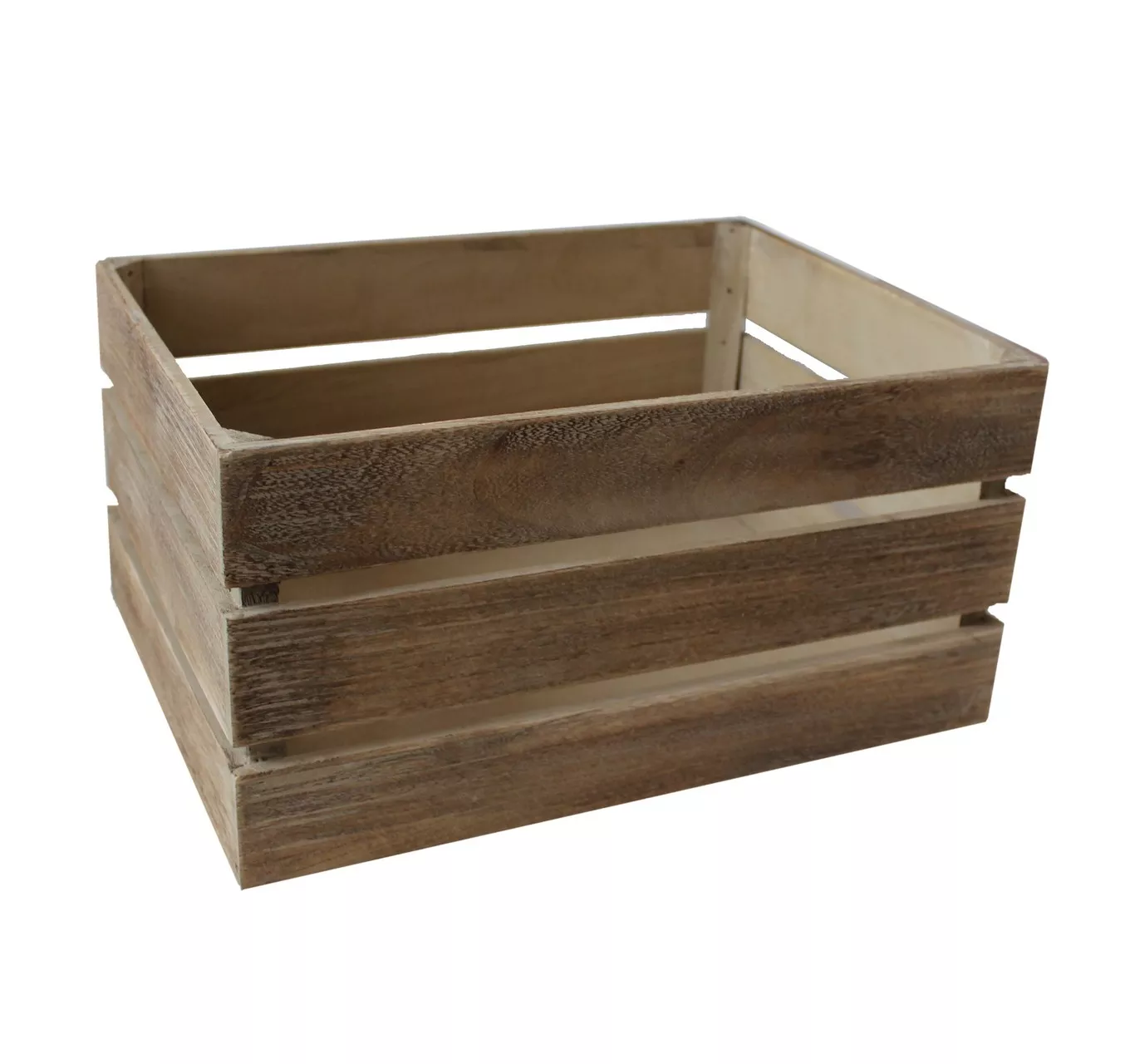 Oak Effect Wooden Crate (L)