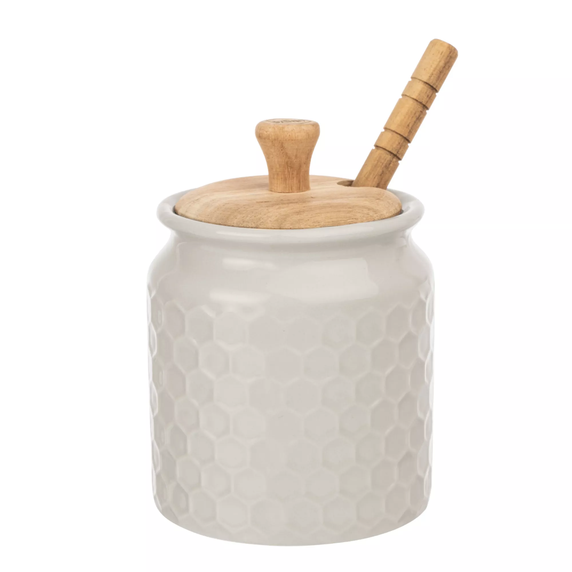 Kitchen Pantry Honey Pot with Drizzler - Grey