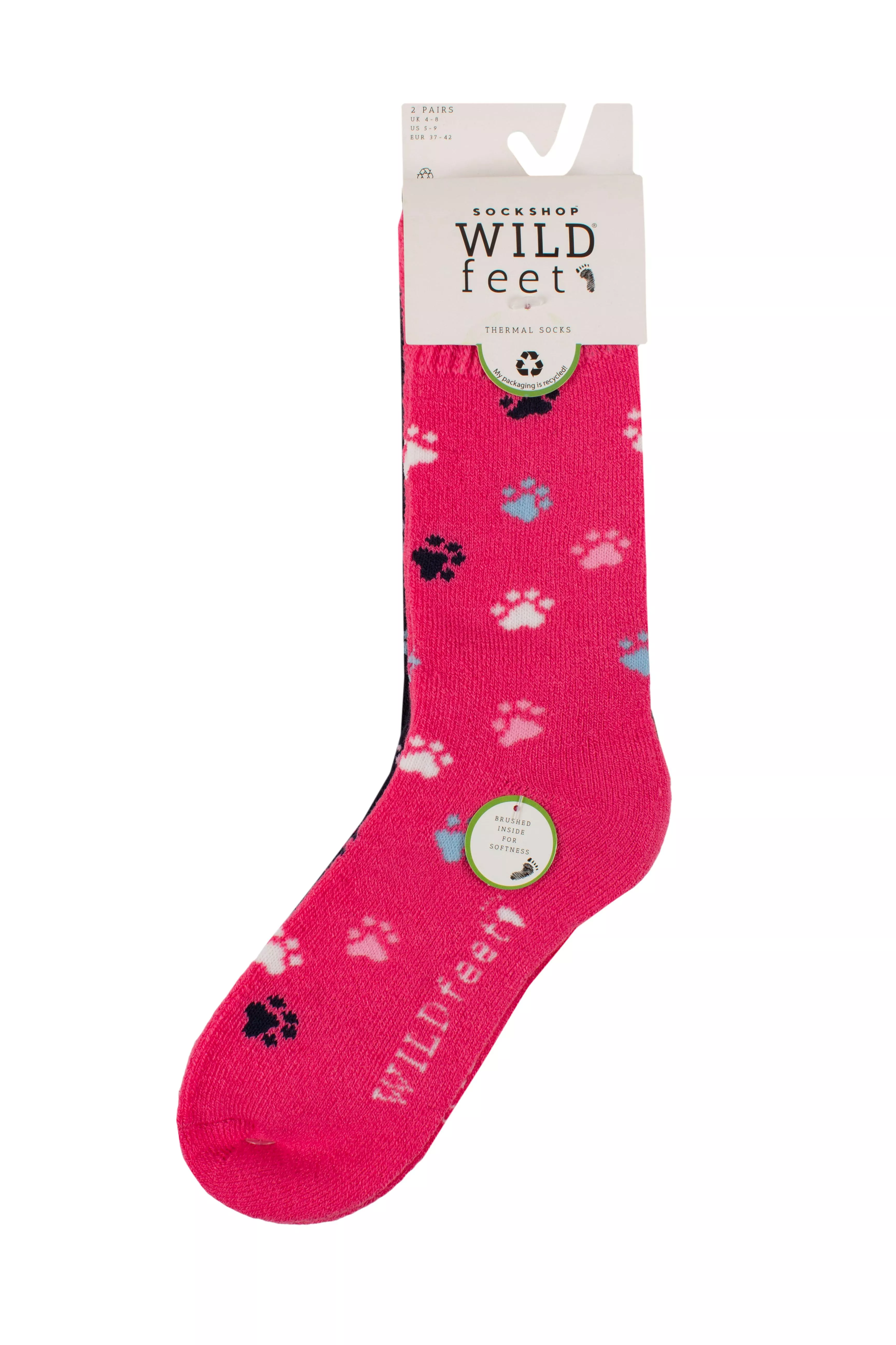 Thermal Paw Print Sock - 2 pack