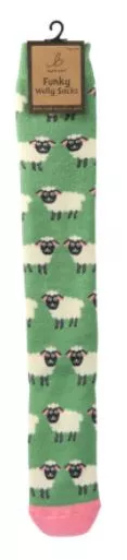 Funky Welly Socks Country Sheep Size 4-8