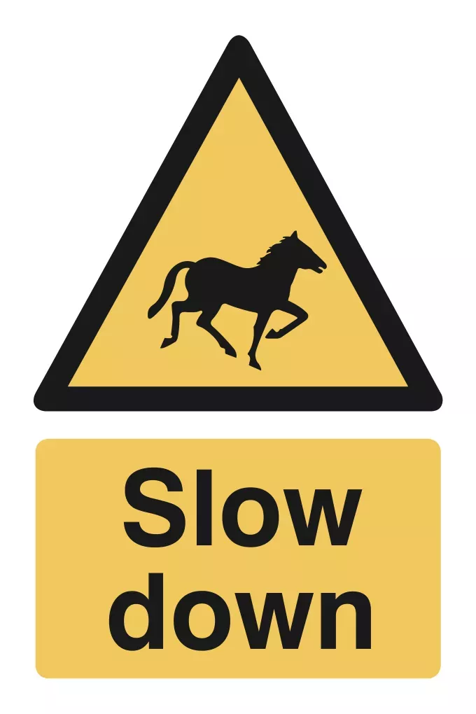 Slow Down (Horse) Sign 300x200mm
