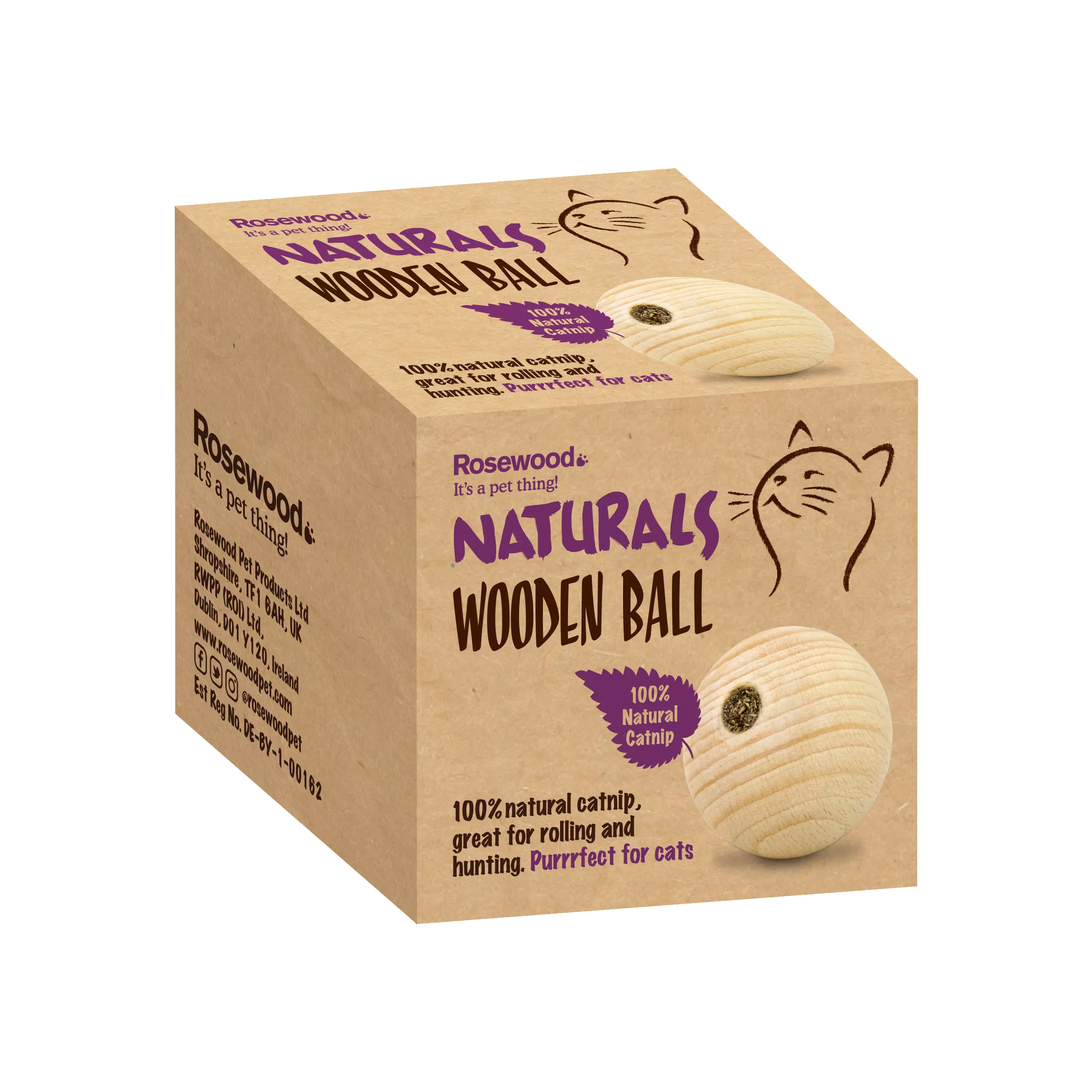 Catnip Wooden Ball - Each