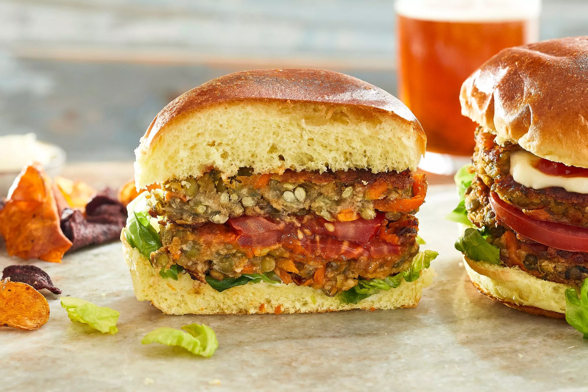 Lentil, Carrot & Coriander Burger (Veggie)