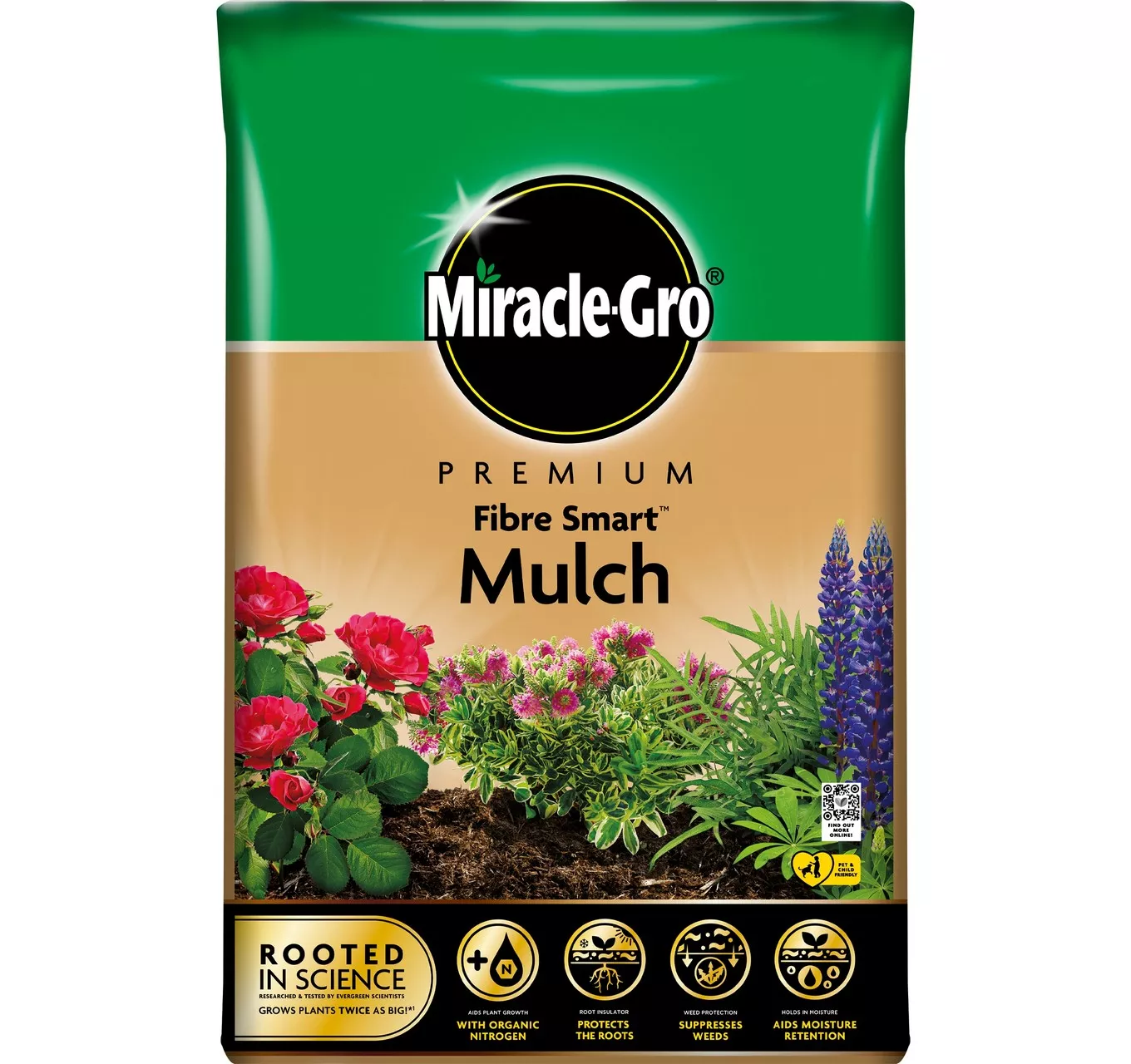 Miracle-Gro Premium Fibre Smart Mulch 80L