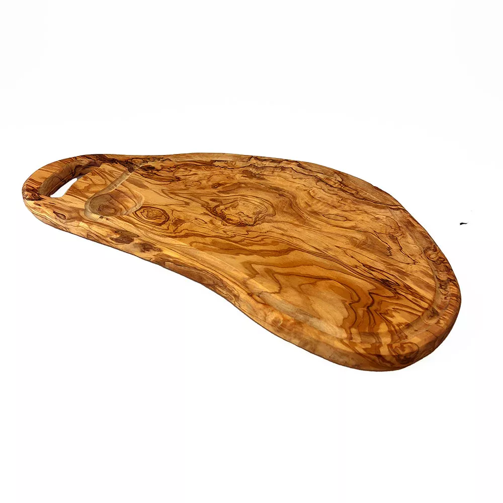 Selbrae Olive Wood - Handled Carving Board (with Groove) 47cm