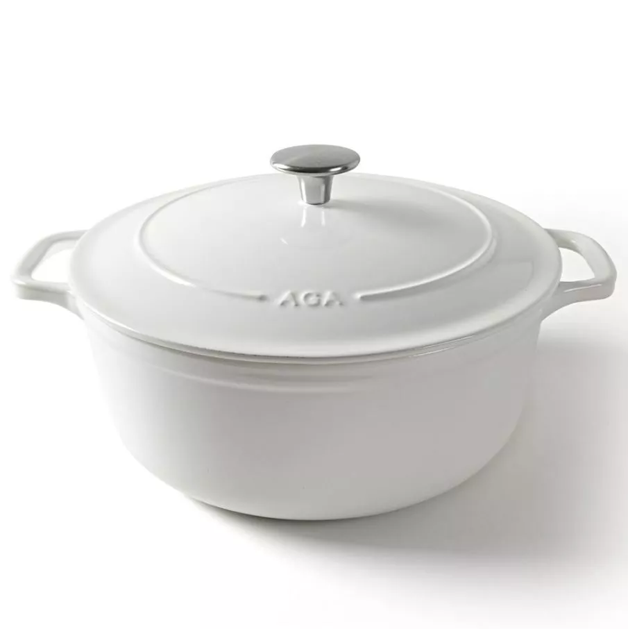 AGA Cast Iron Casserole 26cm - White