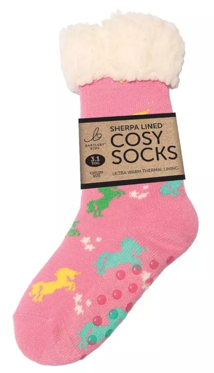 Childs Funky Sherpa Socks Unicorn