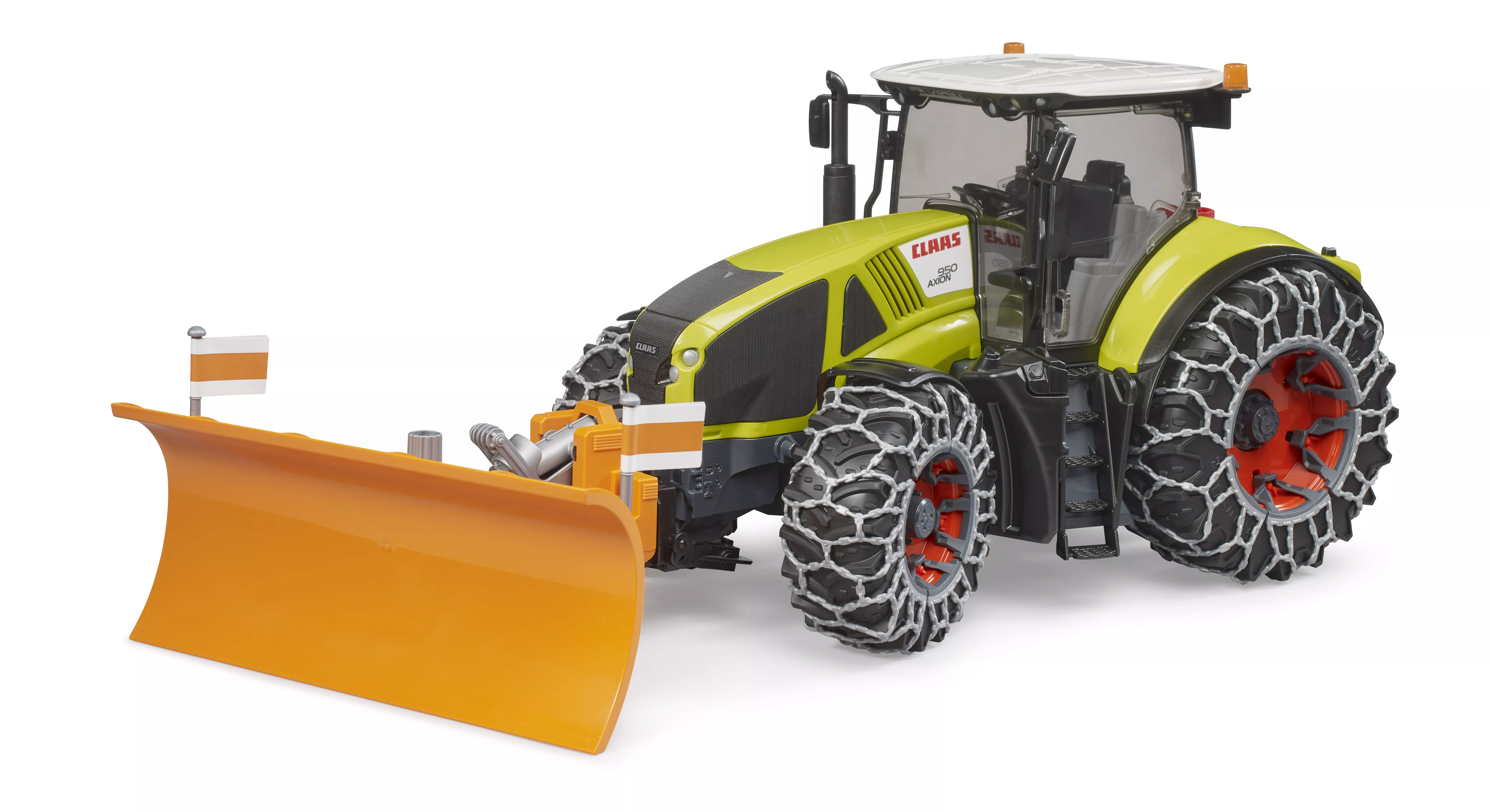 Claas Axion 950 with Snow Chains & Plough Blade