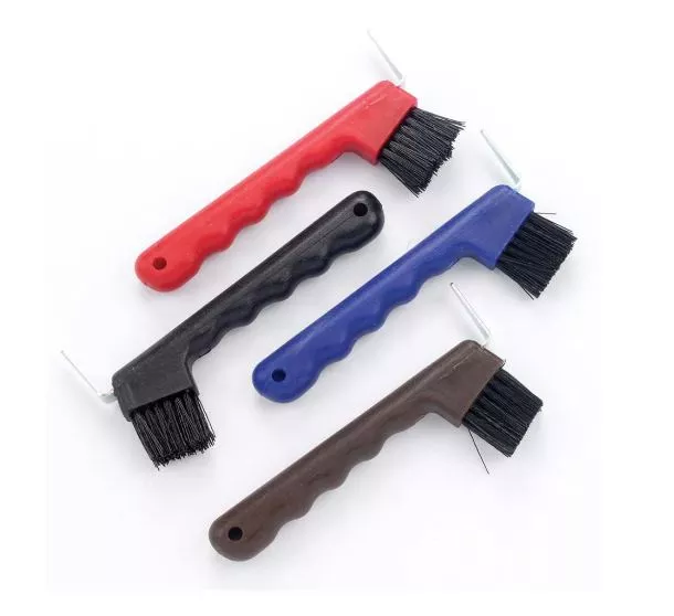 Hoof Pick with Brush - Black