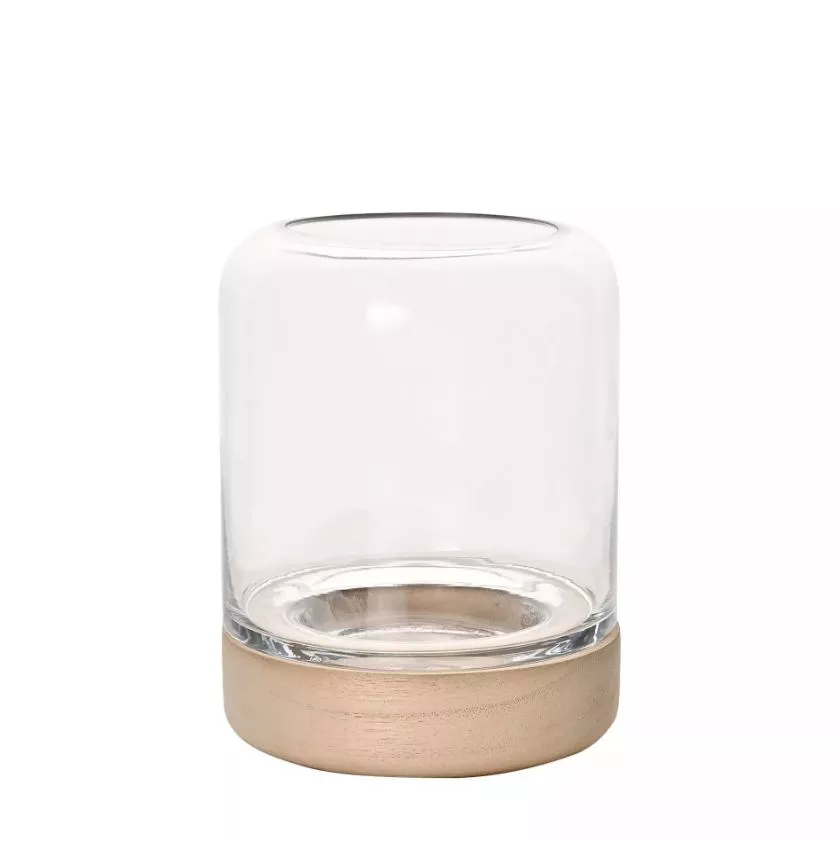 Hestia Handmade Candle Holder Clear Glass Small