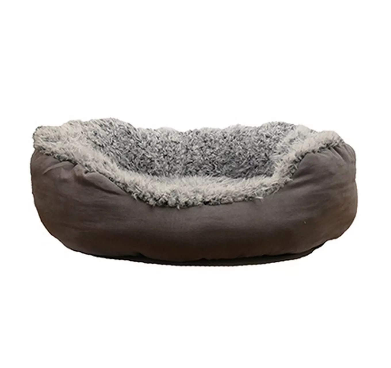 Grey Faux Suede Oval Bed 20"