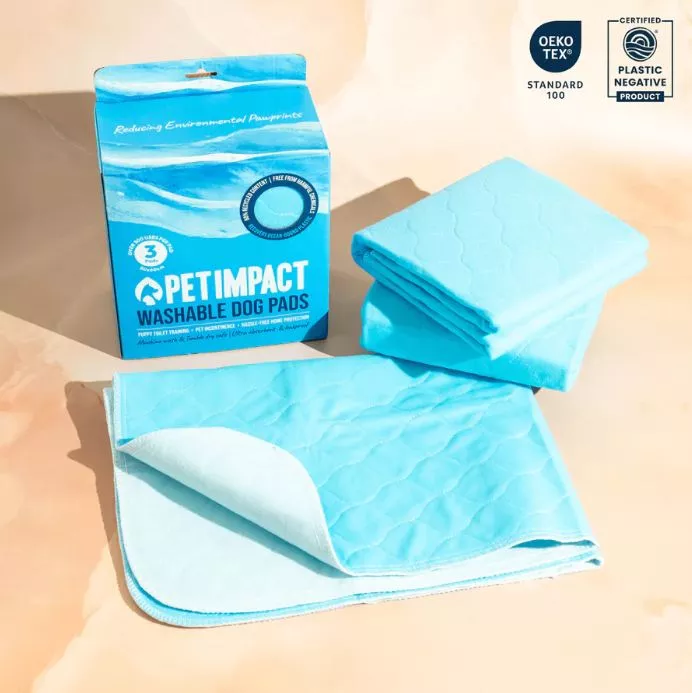 Washable Puppy Pads Sky Blue 80x60cm 3pk