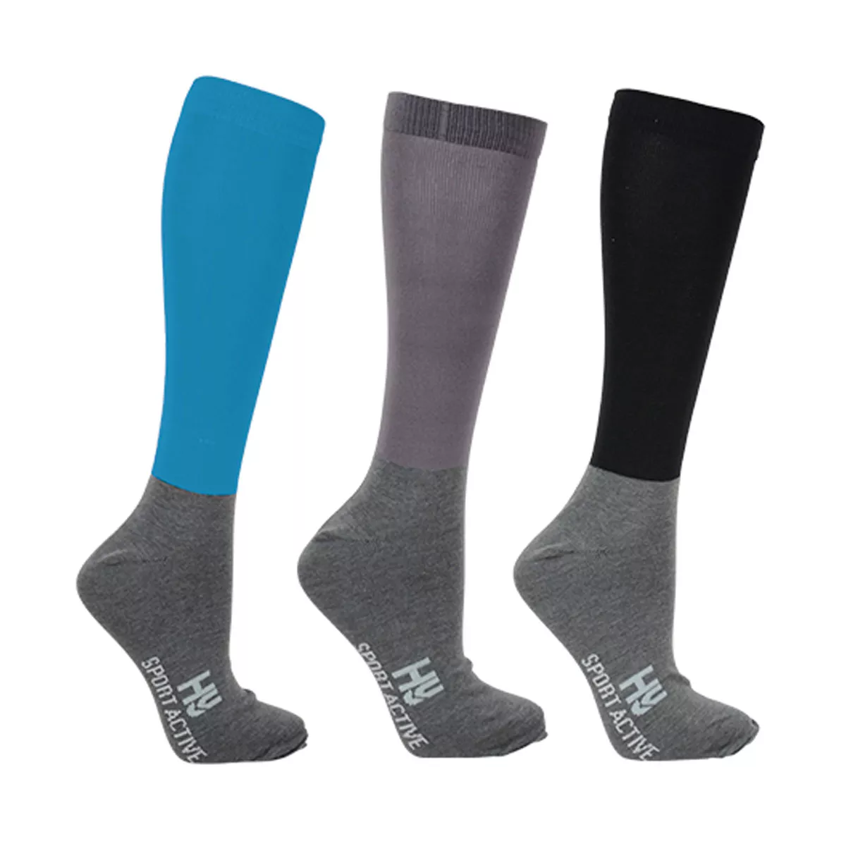 Active Riding Socks 3pk Blue/Grey/Black 4-8