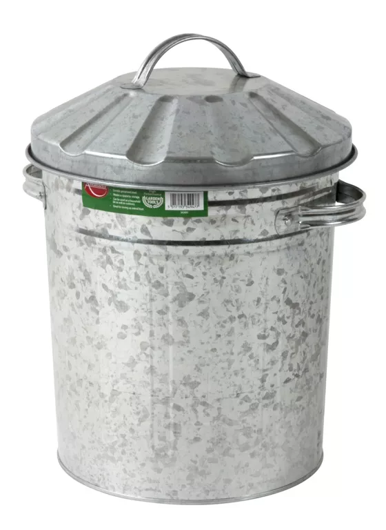 Mini Galvanised Dustbin with Lid 26.5cm