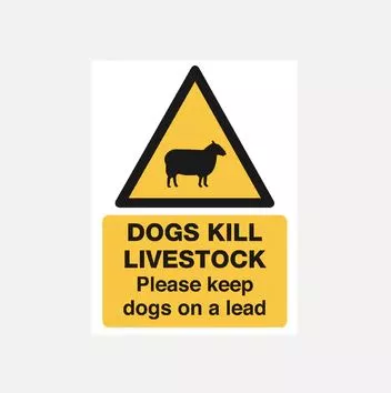 Dogs Kill Livestock Sign 360x480mm