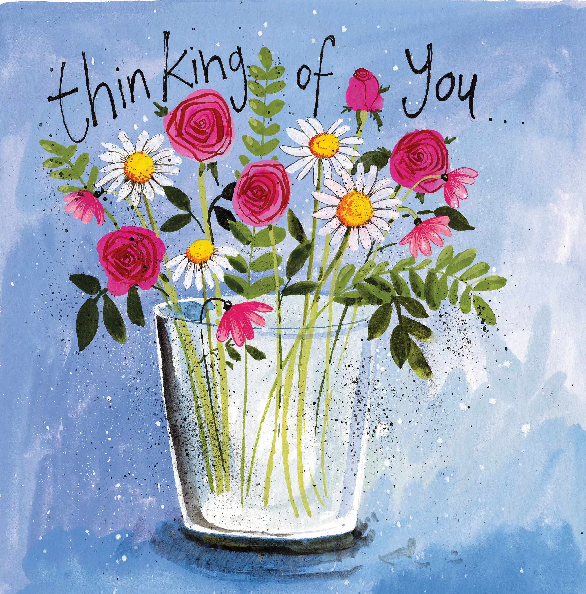Vase of Flowers Thinking of You Card