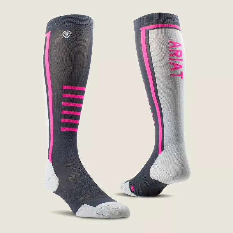 AriatTEK Slimline Performance Socks Ebony/Pink