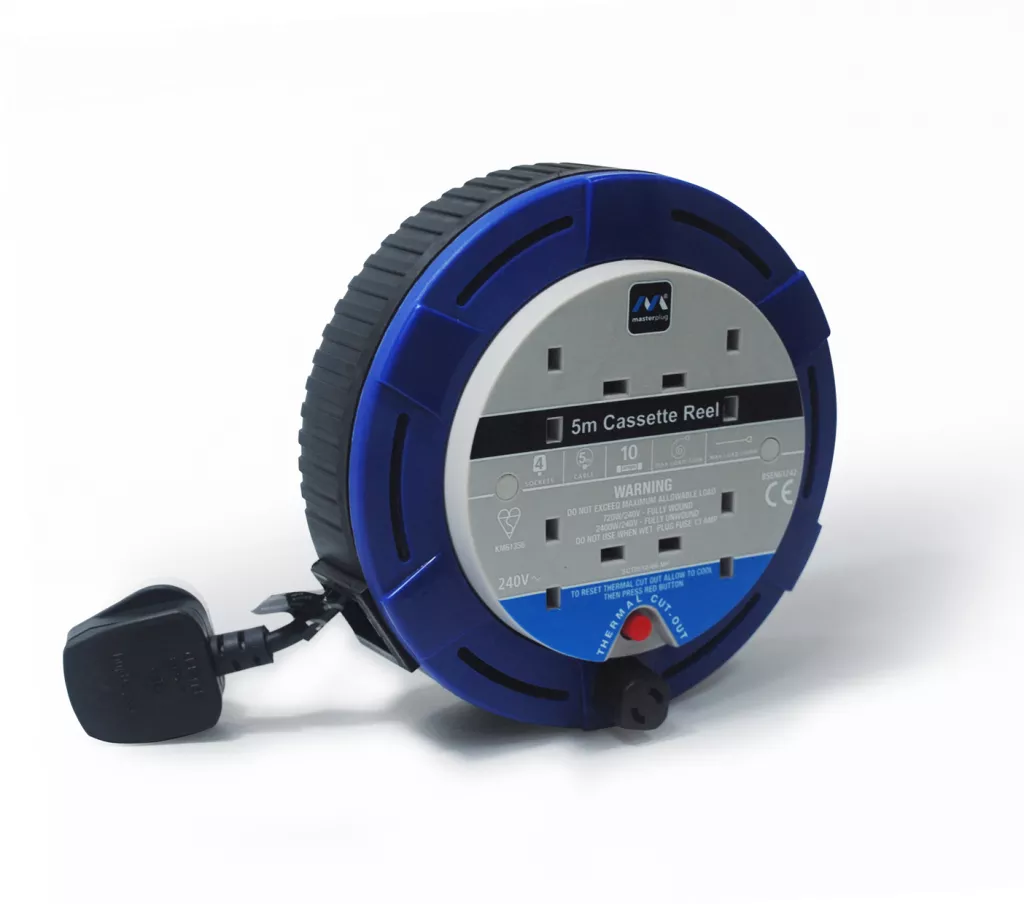 Masterplug 4 Gang 10amp Cable Reel 5m