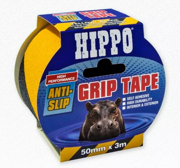 Hippo Grip Tape Yellow/Black 50mm x 3m