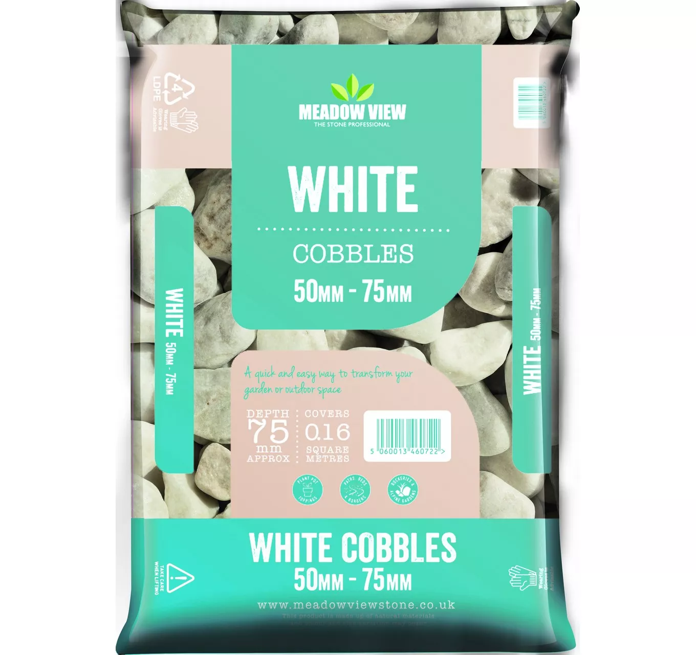 White Cobbles 50-75mm 20kg