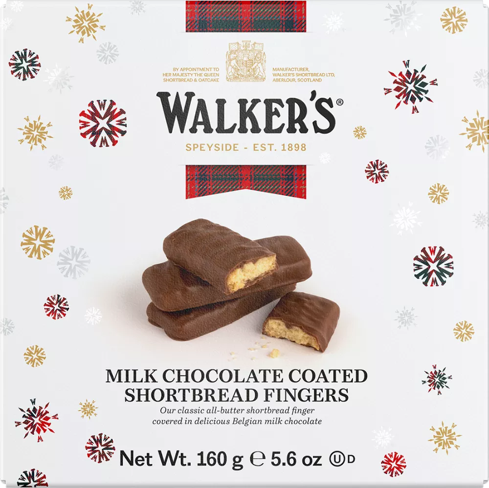 WALKERS Milk Chocolate Coated Shortbread Fingers 160g