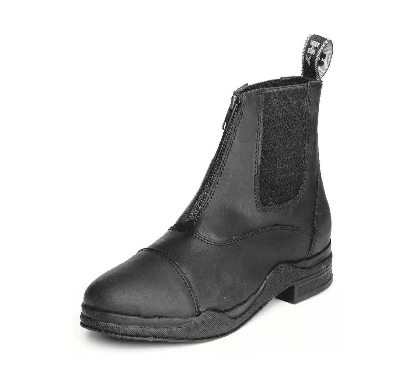 Wax Leather Zip Boot Black 6