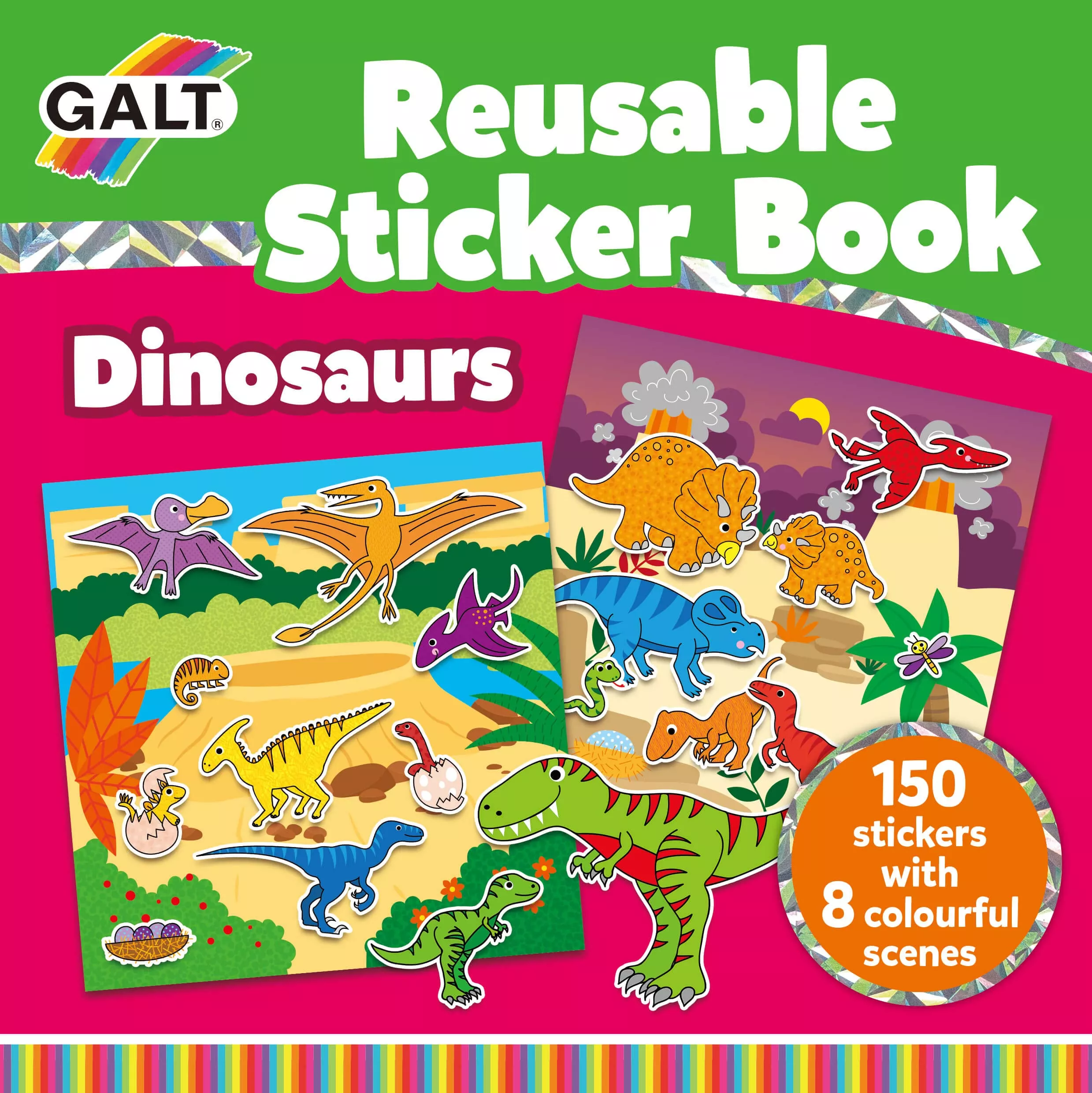 Galt Dinos Reusable Sticker Book
