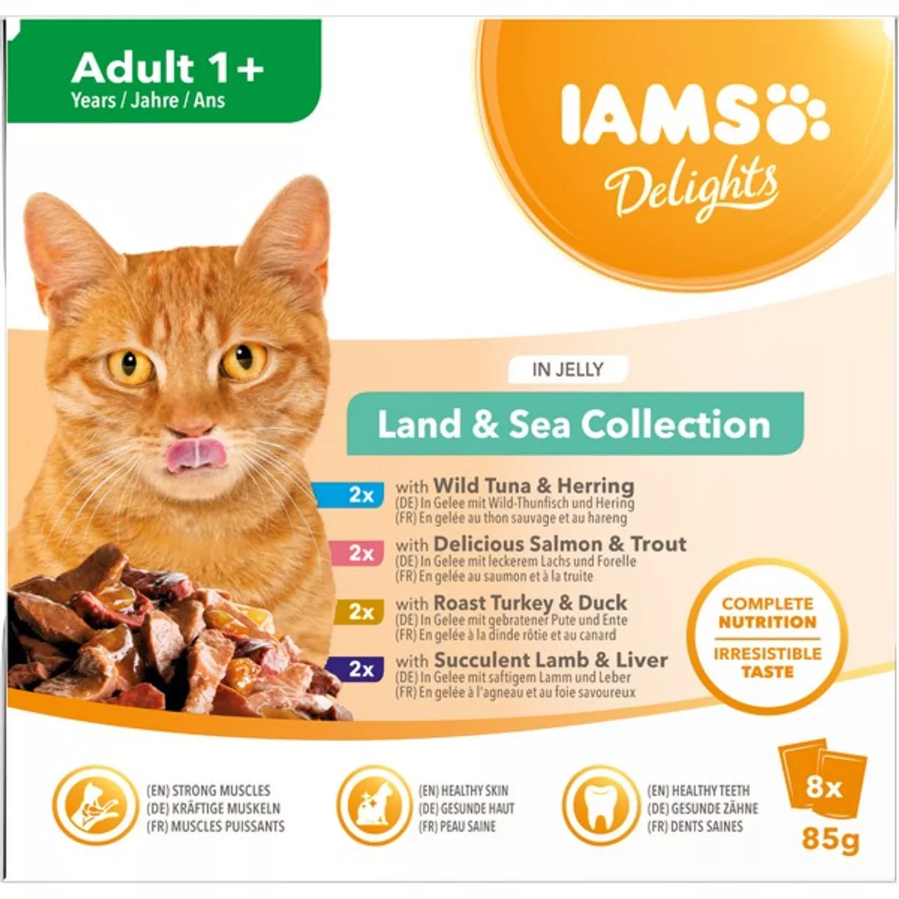 Iams Adult Land & Sea Collection in Jelly 8pk (8 x 85G)