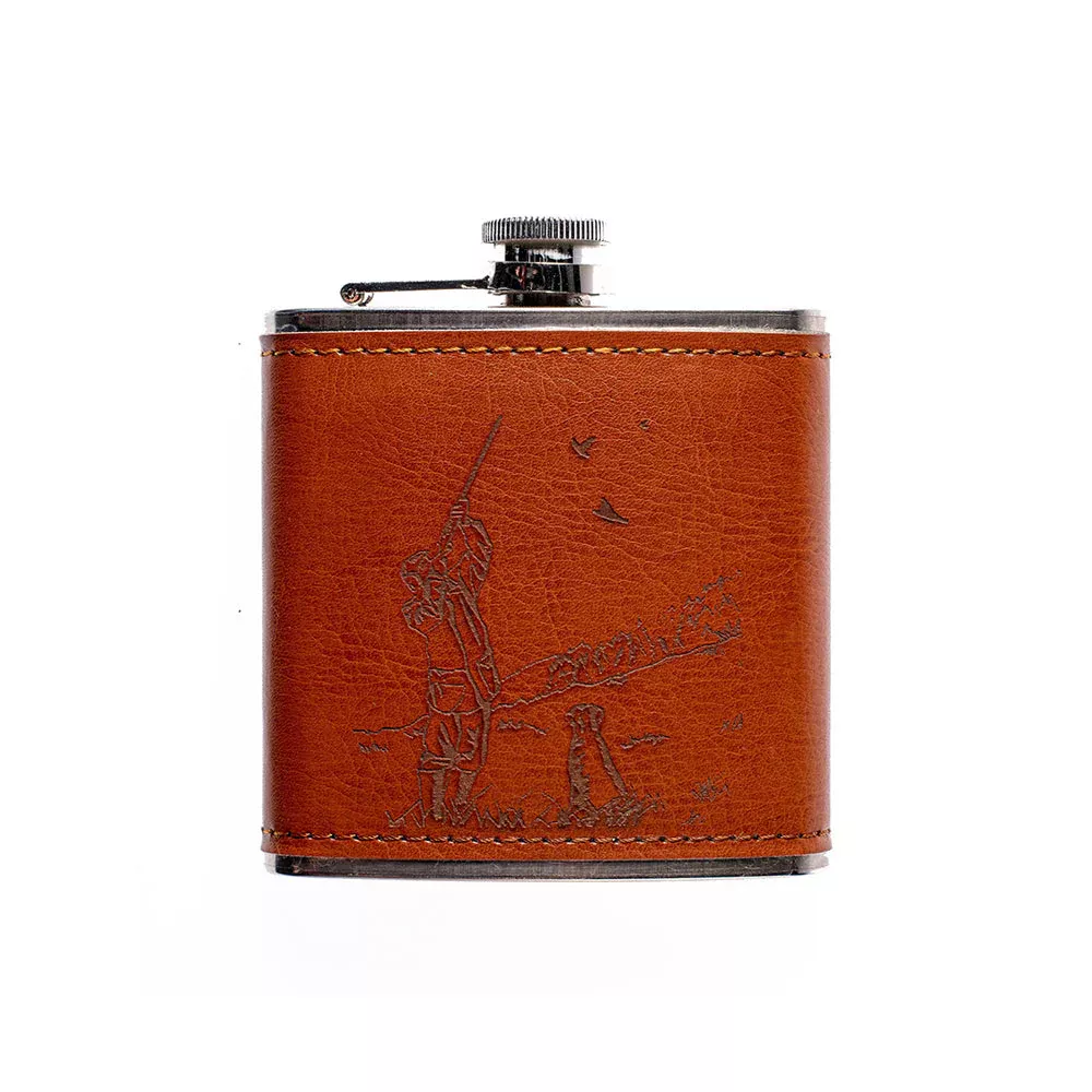 Selbrae Leather Hip Flask - Shooting