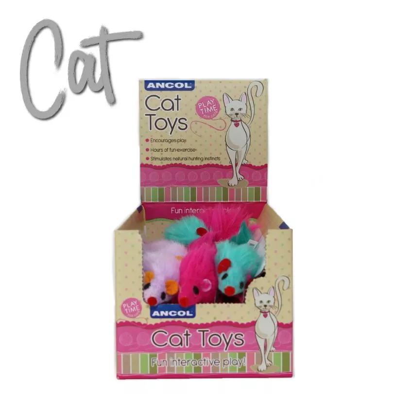Furry Mice Cat Toy - Each