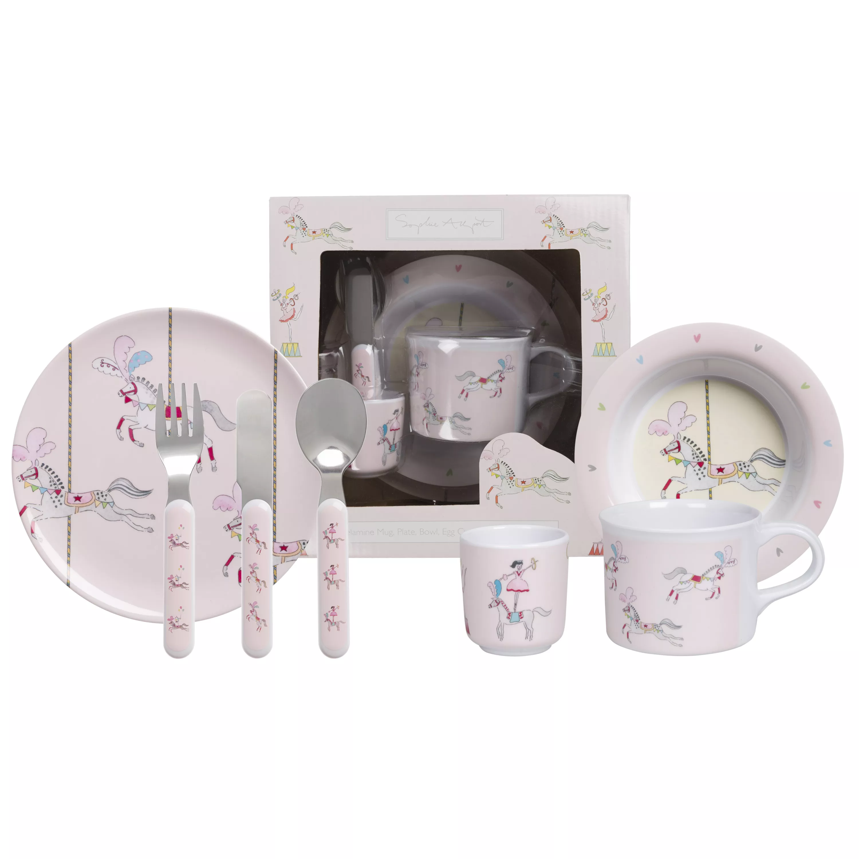 Mealtime Set - Melamine - Childrens - Fairground Ponies