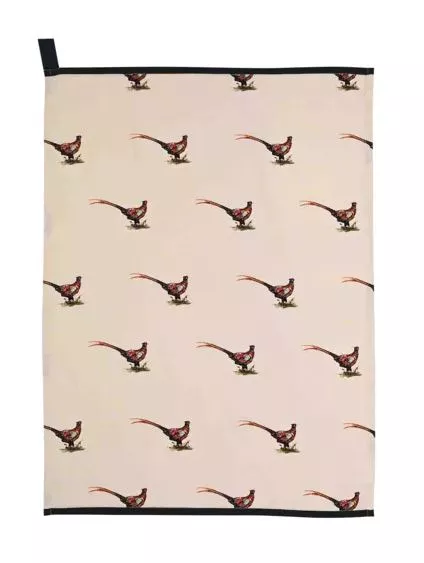 Meg Hawkins Cotton Tea Towel - Pheasant