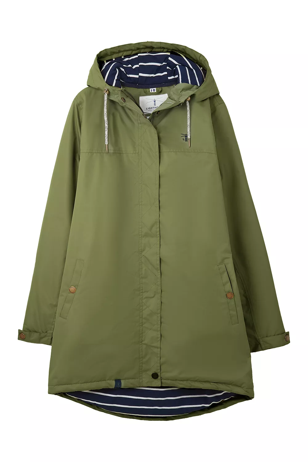 Eva Long Ladies Coat Olive 20