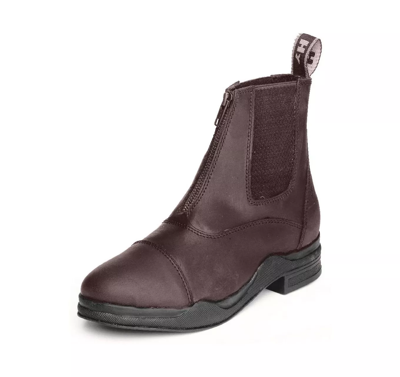 Wax Leather Zip Boot Brown