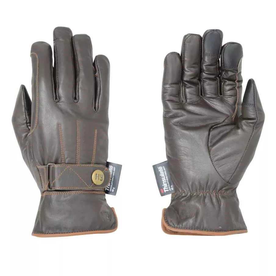 Thinsulate Leather Winter Riding Gloves Brown L