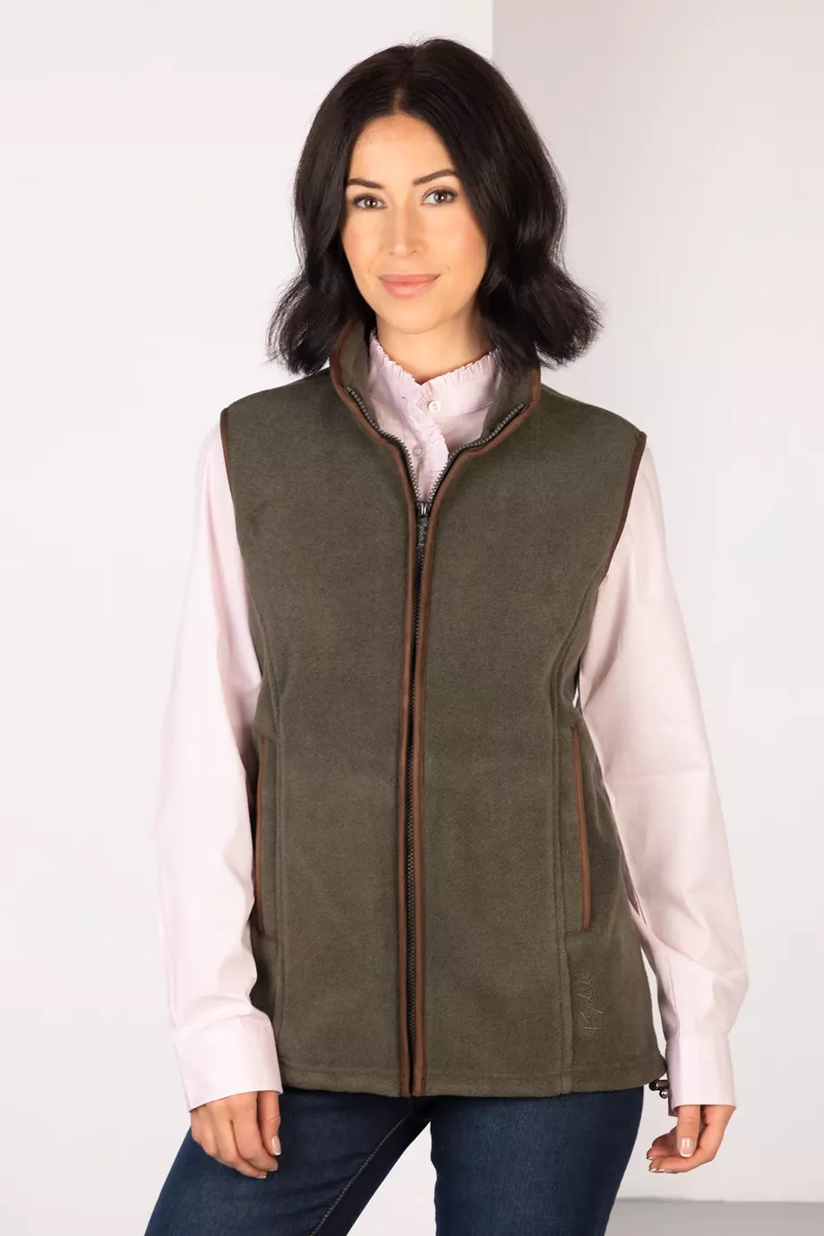 Ladies Premium Fleece Waistcoat - Huggate Khaki