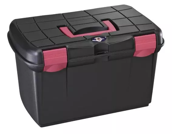Tack Box Medium Black & Fuchsia