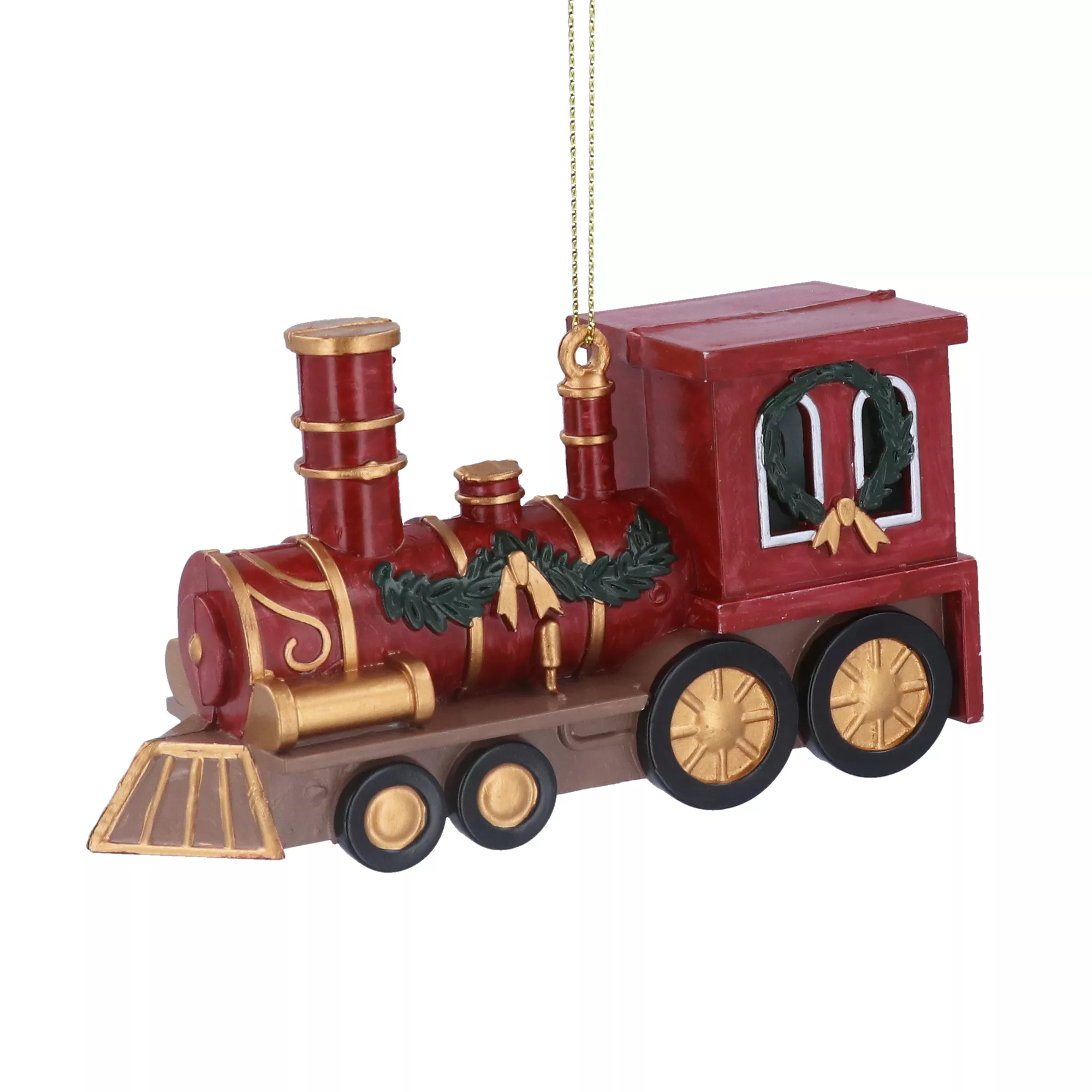 Red Antiqued Acrylic Train Decoration 6x12x4cm - Each