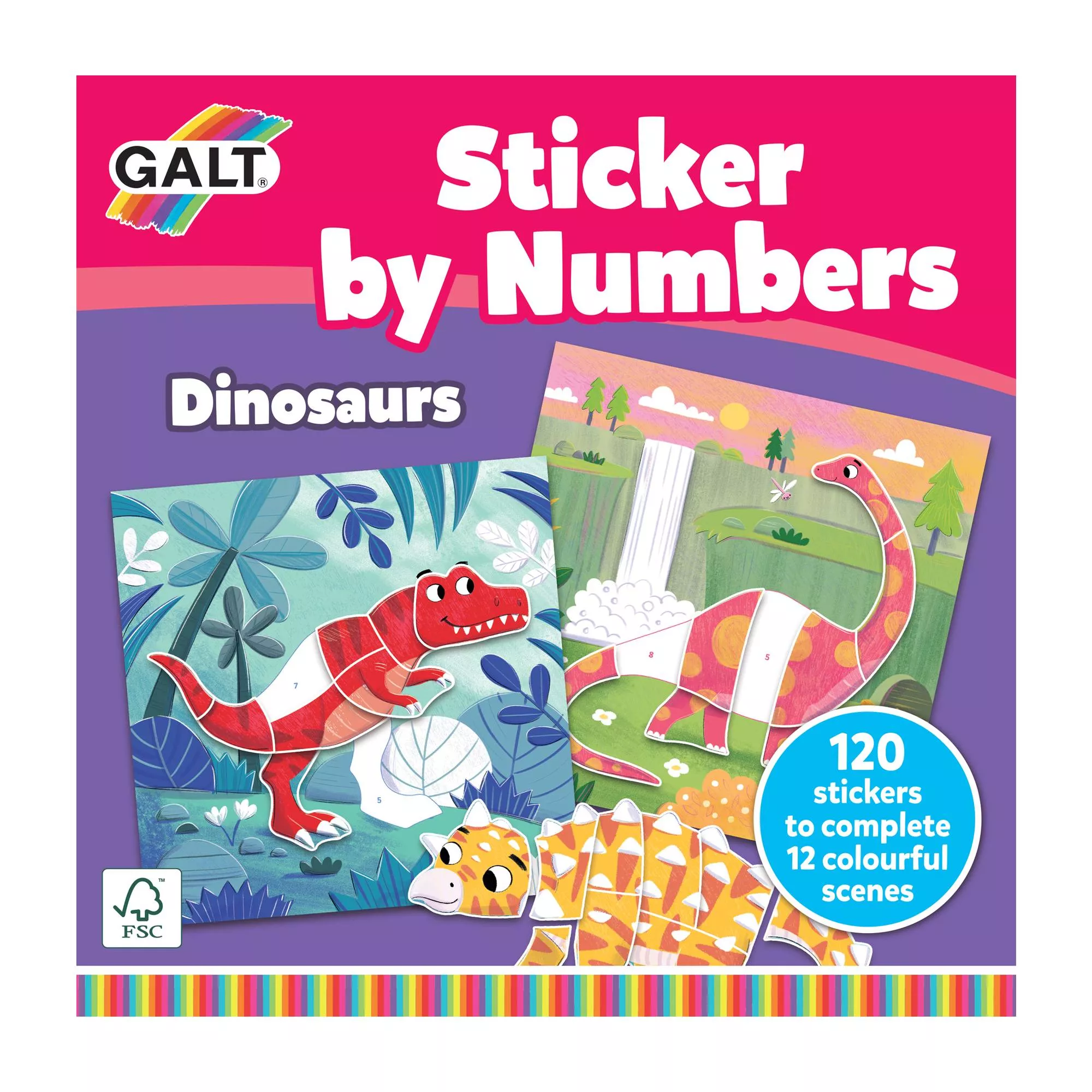 Galt Stickers by Numbers - Dinosaurs