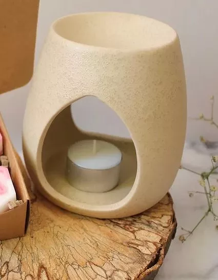 Ceramic Wax Burner - Beige