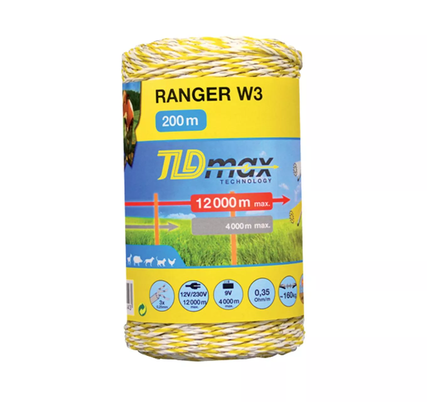 W3 Ranger White Polywire 400m